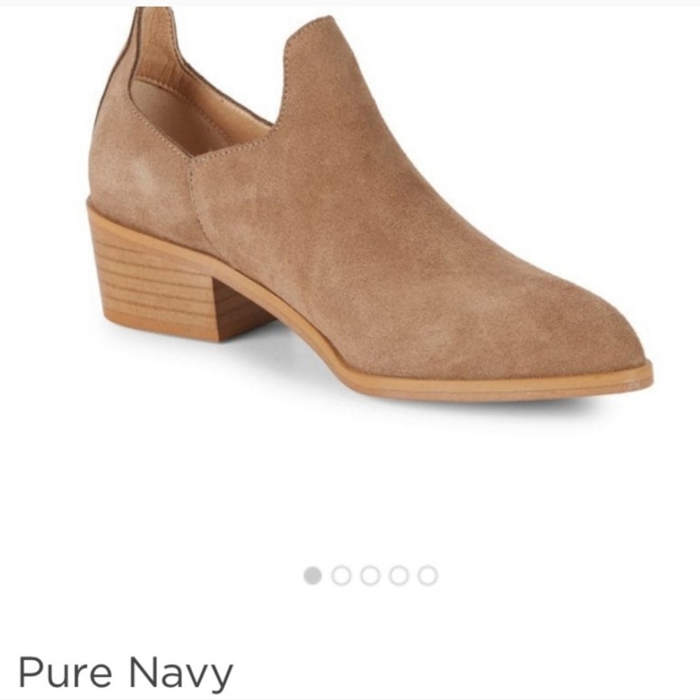 Pure navy  leather‎  ankle boots
